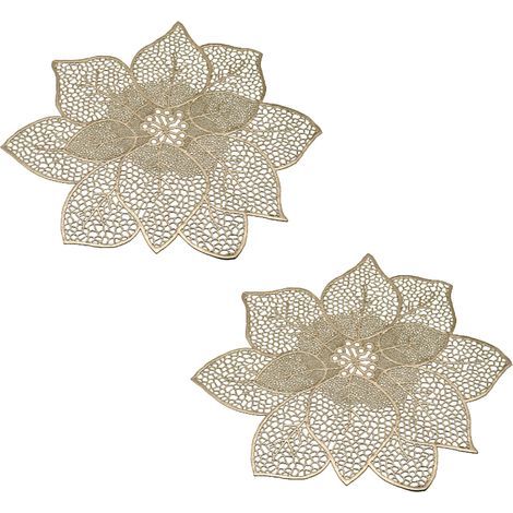 Runde, dekorative Platzsets, 2 Stück, waschbar, Bauhinia-Tischsets, Hochzeitsdekoration - Sunny (1/5)