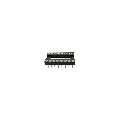 Support DIL RS PRO 16 voies, Traversant, broches Tulipe, Entraxe de 2.54mm