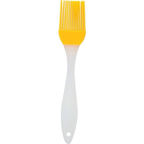 Brosse à huile en silicone jaune, brosse pour barbecue, accessoire de cuisine pour le camping et les grillades en plein air. (1/5)
