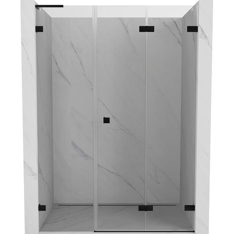 Mexen Lunar-F L porta doccia pieghevole destra 125 cm, trasparente, nero - 836SL-125-050-70-00-P (1/5)
