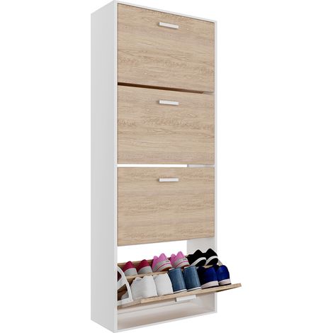 CASABEL Meuble à Chaussures Moderne 4 Abattants - 24 Paires (1/5)