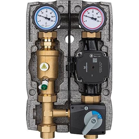 Kit de circuit de chauffage Easyflow DN25 (1") avec vanne mélangeuse à 3 voies avec séparateur de magnétite, pompe Grundfos (1/2)