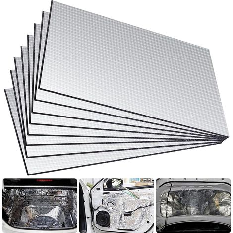 Tapis D'isolation Acoustique 250x180x5mm,Isolant Thermique Sonore Tapis De Voiture,Isolation Phonique Voiture Autocollant,Tapis D’isolation Acoustique Pour Voitures,8 Pièces (1/5)