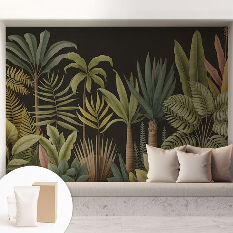 Tapete Vliestapete mit Kleber- abwaschbar - Raumgestaltung Schlafzimmer Wohnzimmer Tapete Tropischer Dschungel 208x146 cm (1/5)