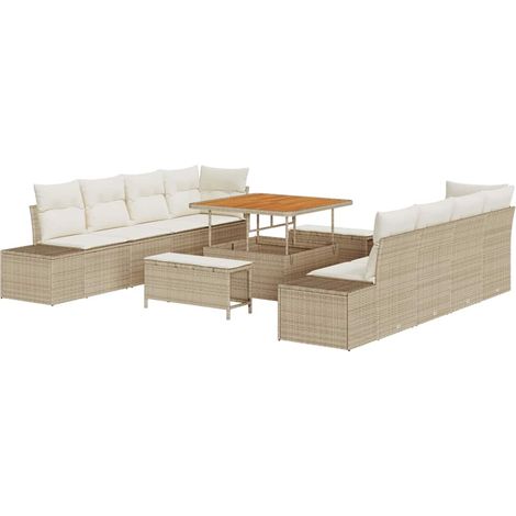 Maison Exclusive - Conjunto de sofás de jardín Beige 100 x 100 x