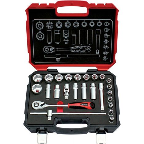 Coffret de douilles 1/2" 25 pièces FORTIS