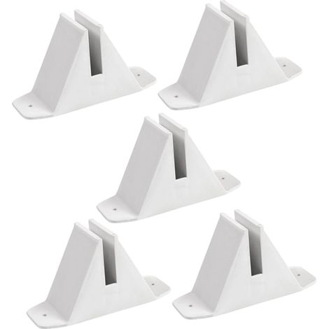 Base de Poteau de Clôture en Plastique Blanc 5Pcs, Support Robuste et Installation Facile pour Jardin et Espaces Extérieurs, Accessoire pour Clôture Rigide (1/5)