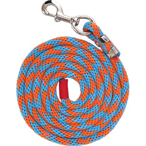 Longe en nylon anti-friction et résistante à la traction, avec grand crochet épais, pour chevaux et animaux de compagnie, 3,5 m (11,5 pi), bleu et orange. (1/5)