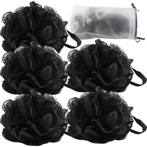 Lot de 5 éponges de bain et douche en luffa, éponge exfoliante (1/5)