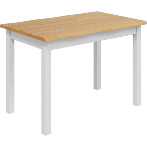 Dining Table EKAI White 112 x 70 x 76.5 cm Solid Pine Wood vidaXL (1/5)