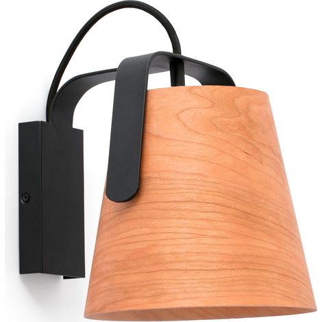STOOD Aplique negro y madera