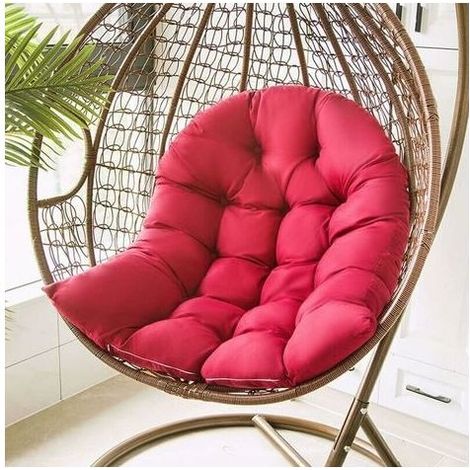 Fauteuil suspendu bordeaux – Coussin déhoussable en coton PP – Confort optimal pour hamac et balançoire – Tissu doux et respirant (1/4)