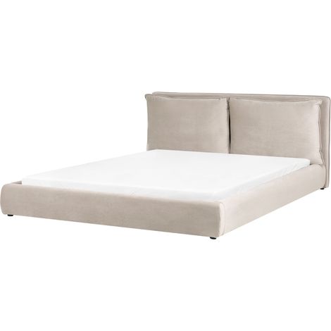 Wasserbett Samtstoff BAJONNA 180 x 200 cm Taupe