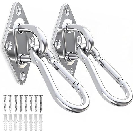 Set of 2 Heavy Load Ceiling Hooks, Stainless Steel Screw Hooks M10