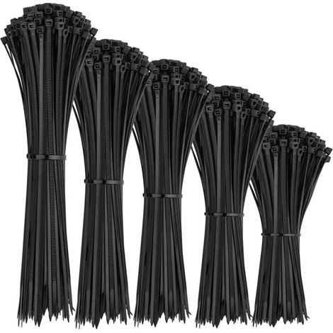 1000 Pièces Collier de Serrage Plastique, D'attaches de Câble Professionnelles, Collier de Serrage Grande Taille, Autobloquant Serre-Câbles Résistant à La Chaleur et Aux UV (1/5)
