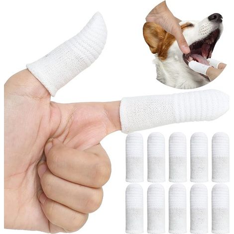 Lot de 10 brosses à dents pour chiens et animaux de compagnie - Anti-tartre et anti-mauvaise haleine - Nettoyage dentaire - Hygiène buccale animaux (1/5)