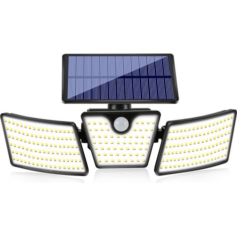 Lampes solaires de sécurité extérieure à commande optique avec détecteur de mouvement, étanches, pour clôture, terrasse, porche, jardin.-AquaForge