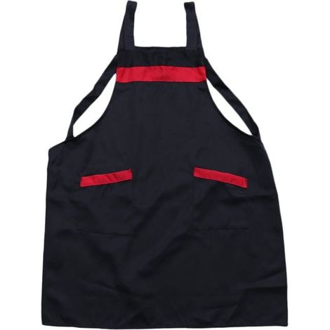 H-förmige Schürze aus Polyester und Baumwolle, strapazierfähig, atmungsaktiv, schnelltrocknend, für die Küche (schwarz) (1/5)