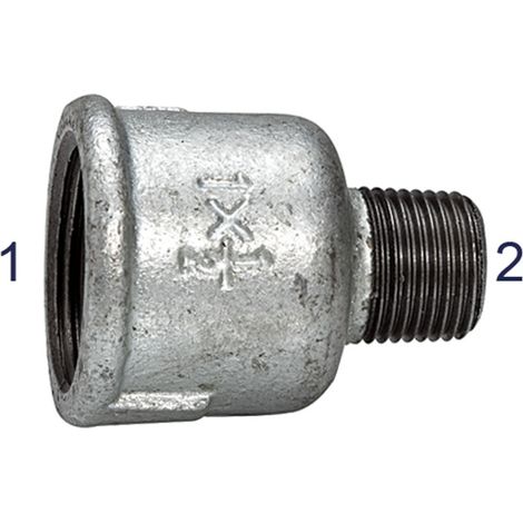 Riegler Reduziermuffe 246, IG/AG, Rp 1 1/4, R 1, schwarzer Temperguss (1/2)