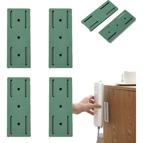 4 supports de fixation auto-adhésifs, sans perçage, pour multiprises routeurs télécommandes distributeurs adaptateurs, surfaces lisses (1/5)