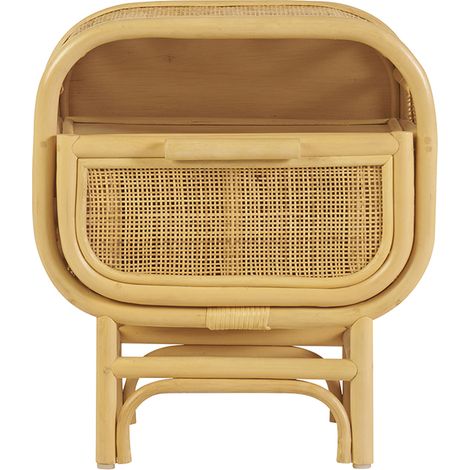 Nachttisch mit Rattan-Schublade LUWAK