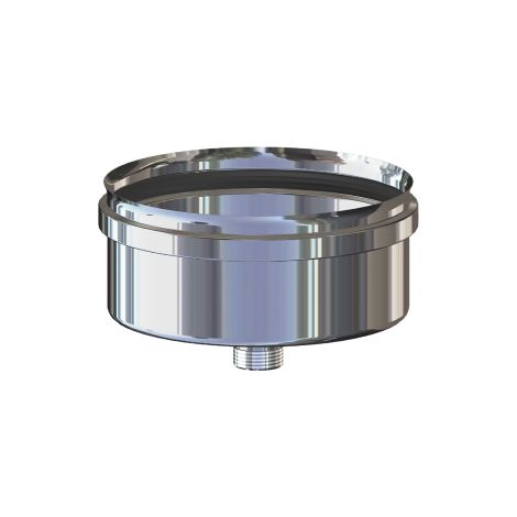Tappo di recupero condensa per raccordi a T in acciaio AISI 304 senza valvola adatto a tubi per stufe a pellet e legna Acciaio Inox 8 cm