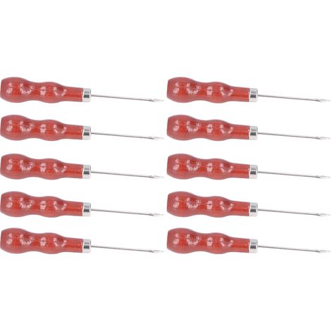 Lot de 10 poinçons en forme de calebasse avec manche en bois pour percer des trous, outil de couture et de réparation de chaussures