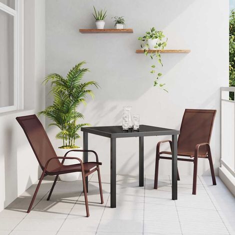 Ensemble de salle à manger pour jardin 3 pcs-Salon de jardin Marron et Noir 458079 (1/5)
