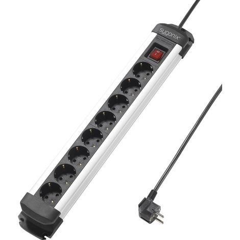 Sygonix SY-4538258 Multipresa 8 scomparti Nero, Argento Schuko 1 pz. (1/5)