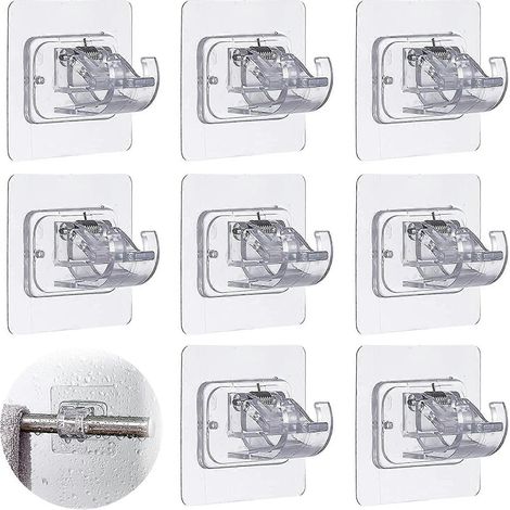 Support de tringle à rideaux auto-adhésif sans perçage pour salle de bain