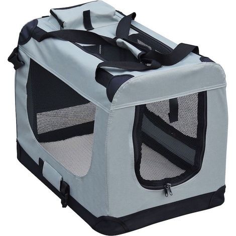 Sac de transport pliable S pour chiens 50x34x36cm Gris (1/5)