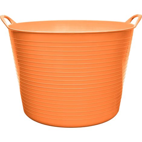 Garronda seau flexible en polypropylène 42 L bac universel usage maison jardin garage atelier coffre rangement transport poignées intégrées robuste GD-0181 (Orange)