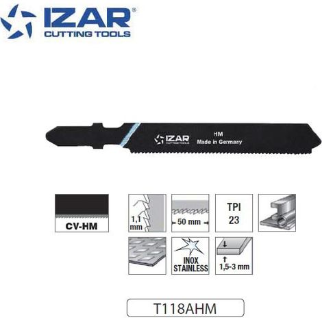 lame de scie sauteuse carbure Izar T118AHM pour acier, inox 79mm TPi23 (x1)