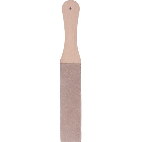 Afilador de cuero portátil de doble cara con mango de madera de haya, afilado rápido, tamaño pequeño.