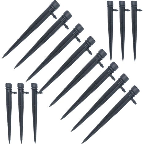 Goutteur de débit d'eau réglable d'irrigation jardin pour système d'arrosage 360 degrés( ) 20pcs Noir (1/5)