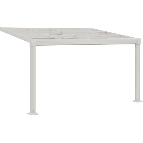 Pergola addossata in alluminio con tetto scorrevole 12 m² Bianco - IZEDA