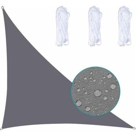 Voile D'Ombrage Triangle ImperméAble Toile Tendue Protection des Rayons UV Tissu ImperméAble RéSistant Aux IntempéRies SèChe Rapidement pour Jardin Parcs Pelouses,2X2X2m,BeigeBlanc (1/5)