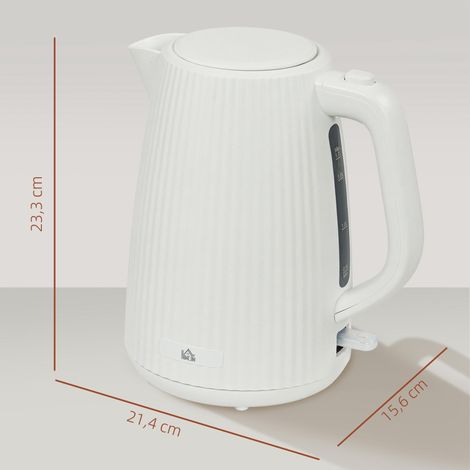 Bouilloire électrique 1,7 L 2200 W avec filtre anticalcaire amovible, arrêt automatique, base pivotante à 360°, couleur crème (1/5)