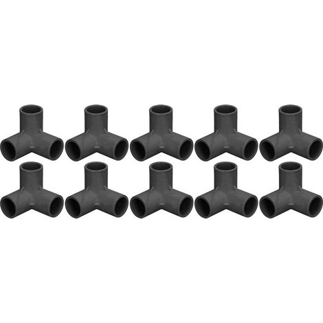 Raccords en PVC à 3 Voies 10 Pièces Raccords Coudés d'angle en T Durables Connecteur de Tuyau en PVC pour Conduites d'eau Meubles Serres et Tentes Diamètre Intérieur 25 Mm (1/5)