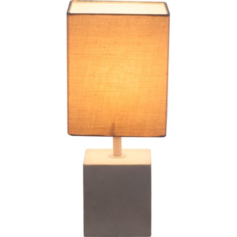 Design Nacht Schreib Tisch Leuchte Textil Lese Lampe grau Wohn Zimmer Beleuchtung
