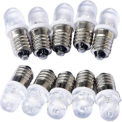Lot de 10 ampoules LED E10 12 V blanc chaud (1/3)