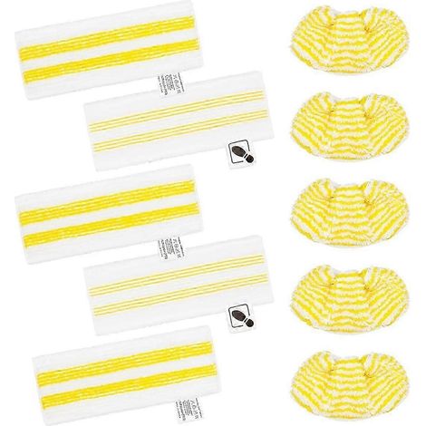 Lot de 10 chiffons de sol en microfibre et tampons pour embouts portatifs compatibles avec les nettoyeurs vapeur Easyfix SC1, SC2, SC3, SC4 et SC5. (1/5)