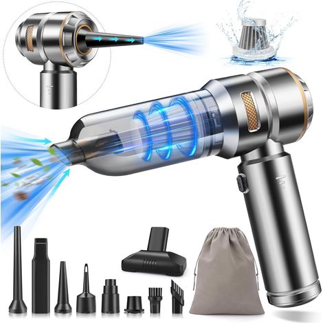 20000PA Aspirateur à Main,4-in-1 Mini Aspirateur sans Fil avec Moteur sans balais Batterie 6000mAh Type C Dépoussiéreur d'air (1/5)