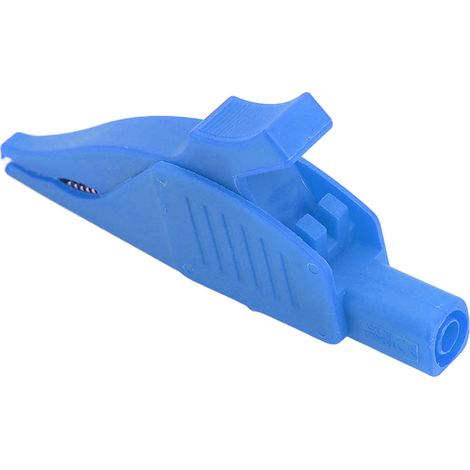 Pince électrique de test en laiton, isolée avec gaine PA, queue de 4mm/0.2in, type sécurité, pour batterie auto 32A/1000V, bleu (1/5)