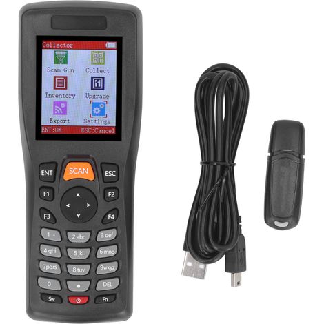Lecteur de codes-barres sans fil 2,4 GHz à lumière rouge CCD, écran 2,2 pouces, capture de données (1/5)