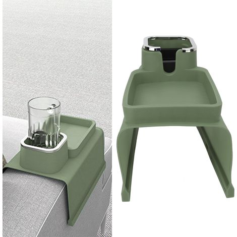 Porte-gobelet en silicone pour accoudoir de canapé, porte-gobelet multifonctionnel et créatif pour boissons et café, support pour canapé, vert (1/5)
