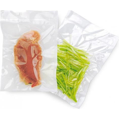 conf da 100 pz. BUSTA alimenti SOTTOVUOTO GOFFRATA 20X30 CM