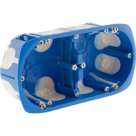 Boîte d'encastrement double 71mm étanche – Ø67mm P. 40mm – Multimatériaux pour cloisons sèches et murs pleins – Conforme NF – BLM (1/6)