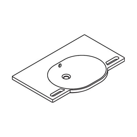 HEWI 950.11.603 Lavabo, L:850 mm, P:550 mm (1/2)