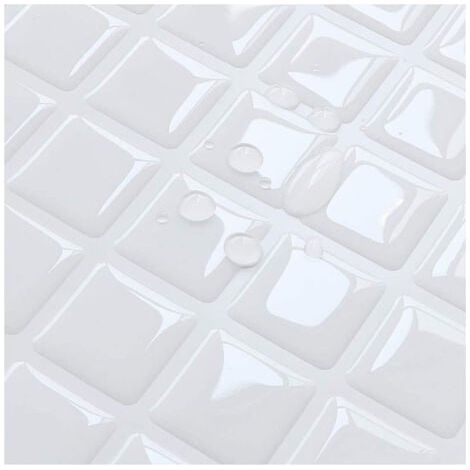 Papier Peint Carrelage Autocollant Petit Plaid blanc 24 x 24 cm Style Mosaïque Sticker Mural Film Décoratif Imperméable pour Carreaux de Mur de Salle de Bains et de Cuisine (1/4)
